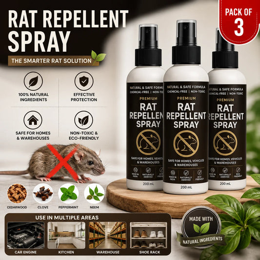 Rat Repellent Spray for Car & Home (Pack of 3) – High-Efficiency Rodent Repellent Spray for Car Engine & House Protection